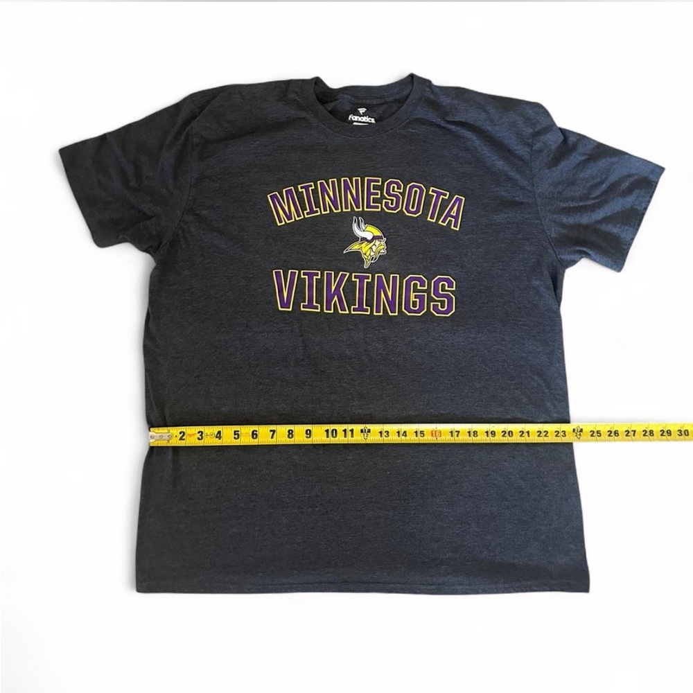 Fanatics Dark Gray Minnesota Tee with Purple and Gold Accents Men’s Size XXL - Picture 3 of 6